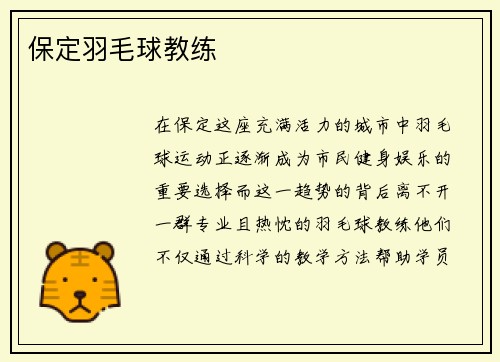保定羽毛球教练
